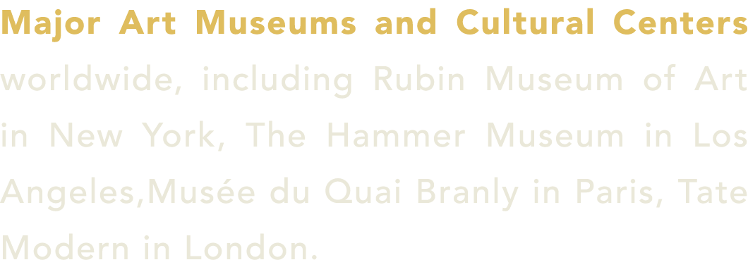Major Art Museums and Cultural Centers worldwide, including Rubin Museum of Art in New York, The Hammer Museum in Los...